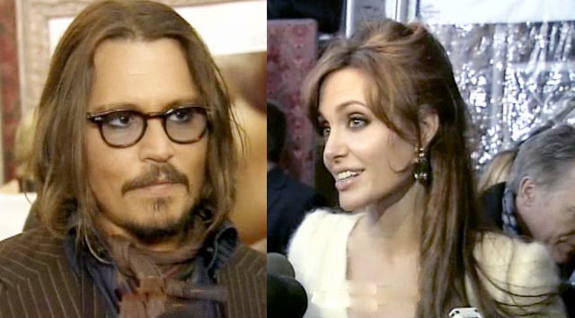 Johnny Depp and Angelina Jolie at the THE TOURIST Premiere